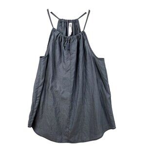 Gilligan & OMalley Womens Gray Halter Neck Top Size S Tassel Sleeveless Comfy